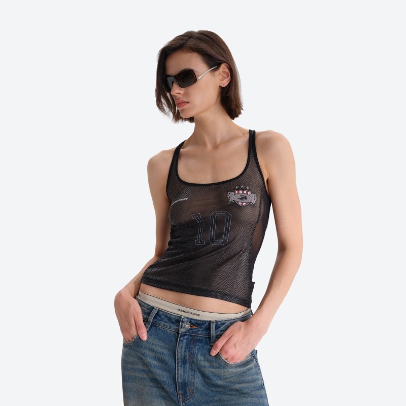 No.10 Snake‑print Sheer Tank Top